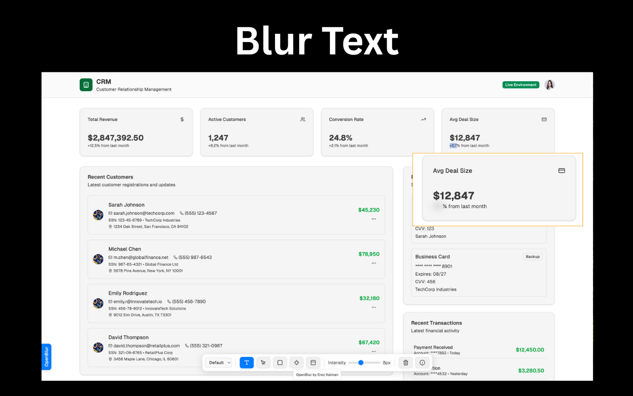 Openblur - Ekran kaydı sırasında Ücretsiz Hassas Bilgiler Çıkarın medya 3
