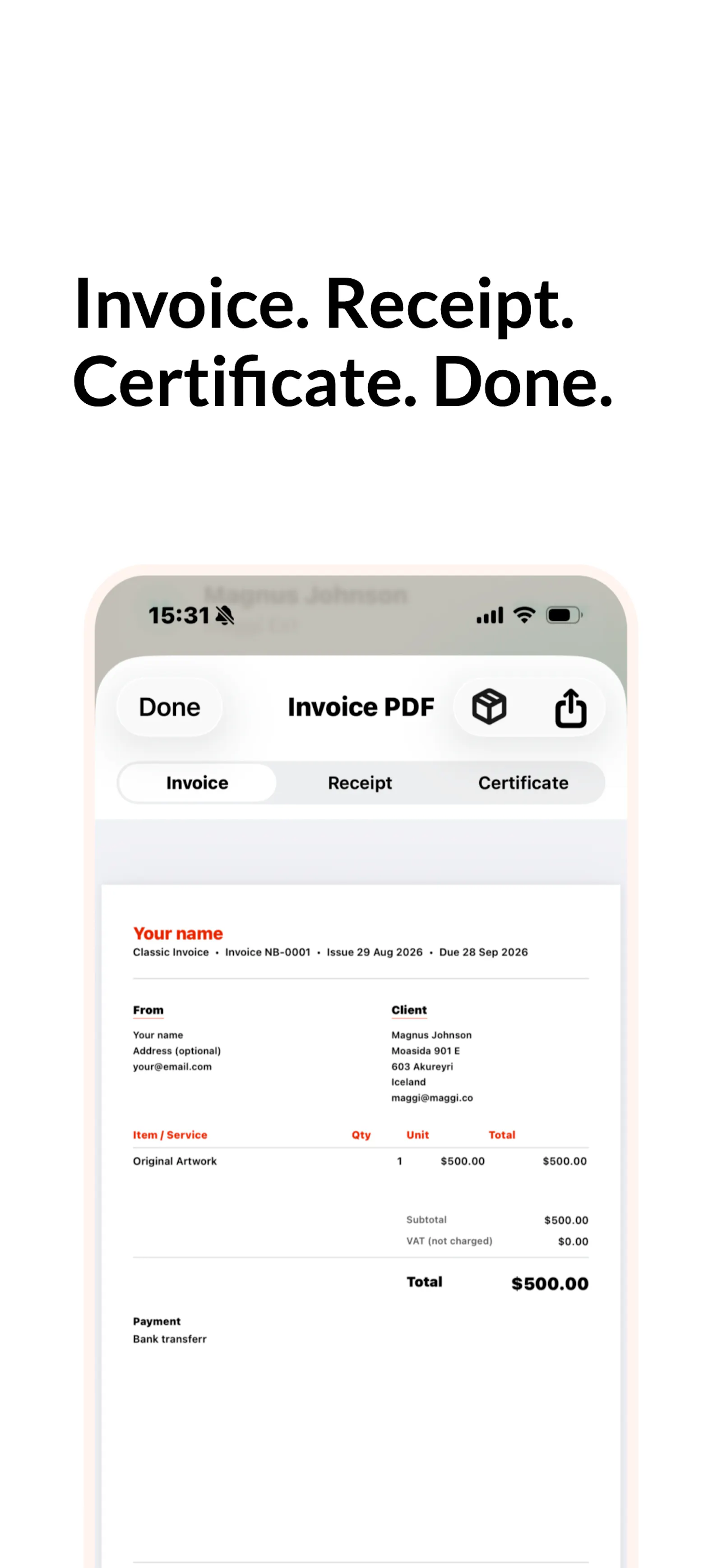 NotaBill Artist screenshot 1