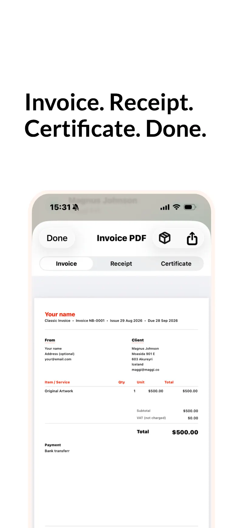 NotaBill Artist screenshot 1