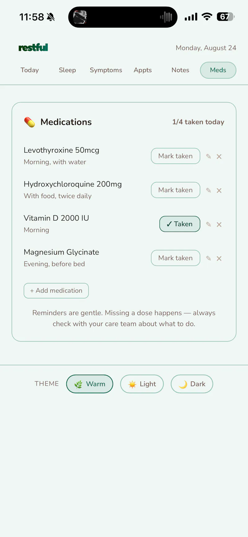 Restful: Chronic Illness Care screenshot 2