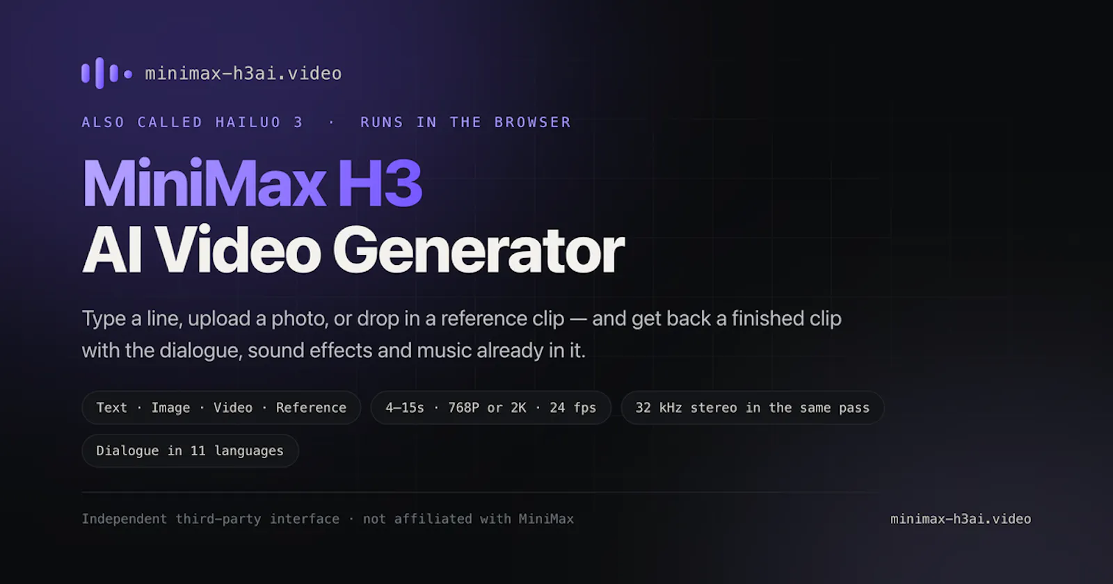 MiniMax H3 AI Video Generator screenshot 1