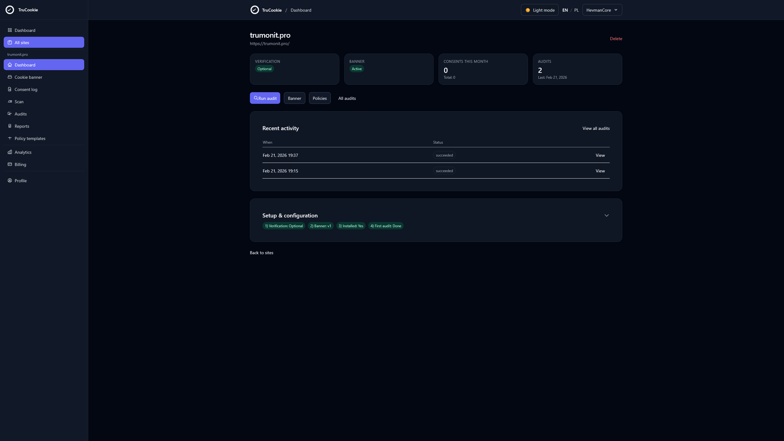 TruCookie - Screenshot 2 showing product features and functionality