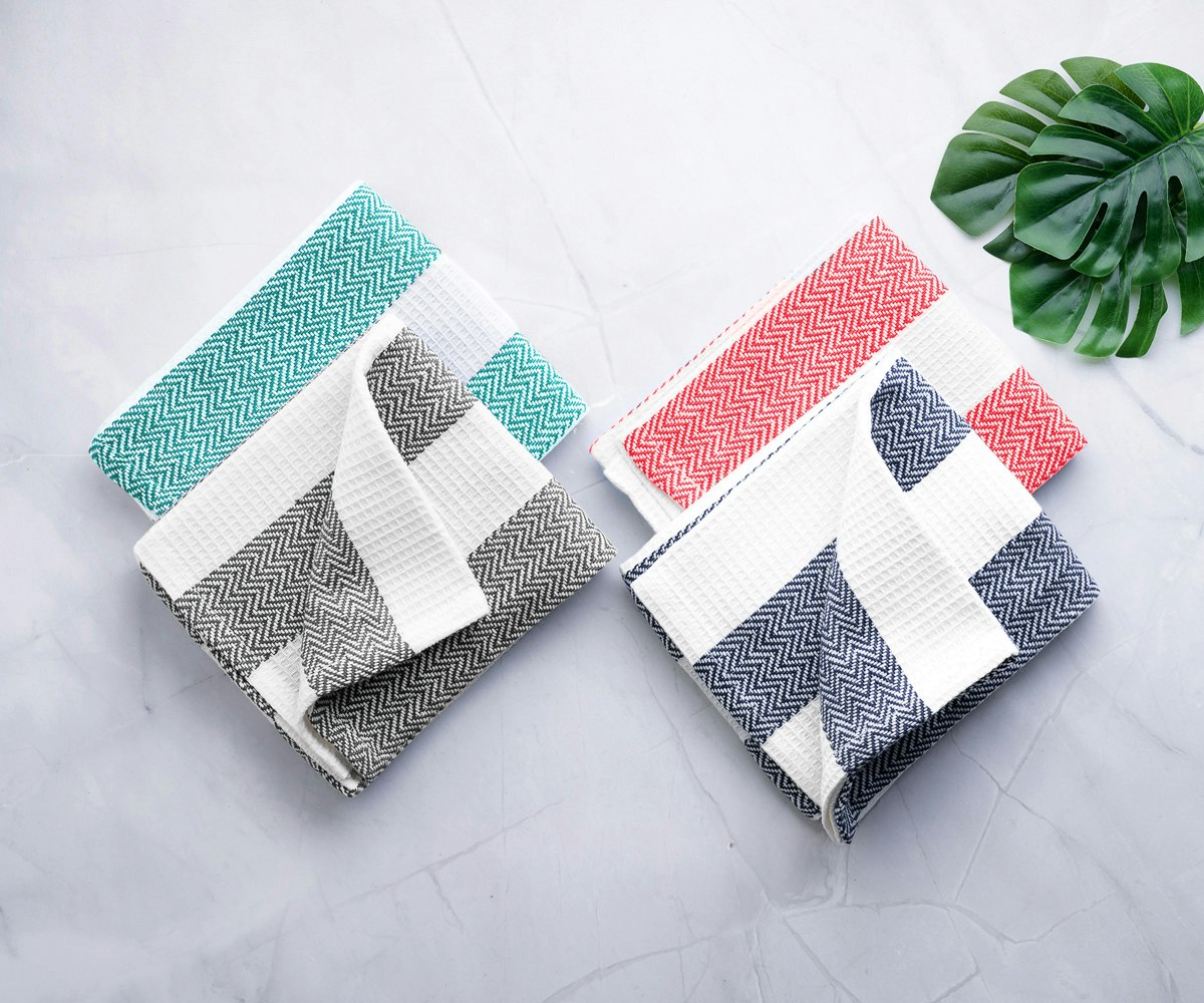 Media Tuala Dapur Linen - Tuala bergaris - Tuala linen yang bergaya dan tidak berkesudahan dengan mudah 2