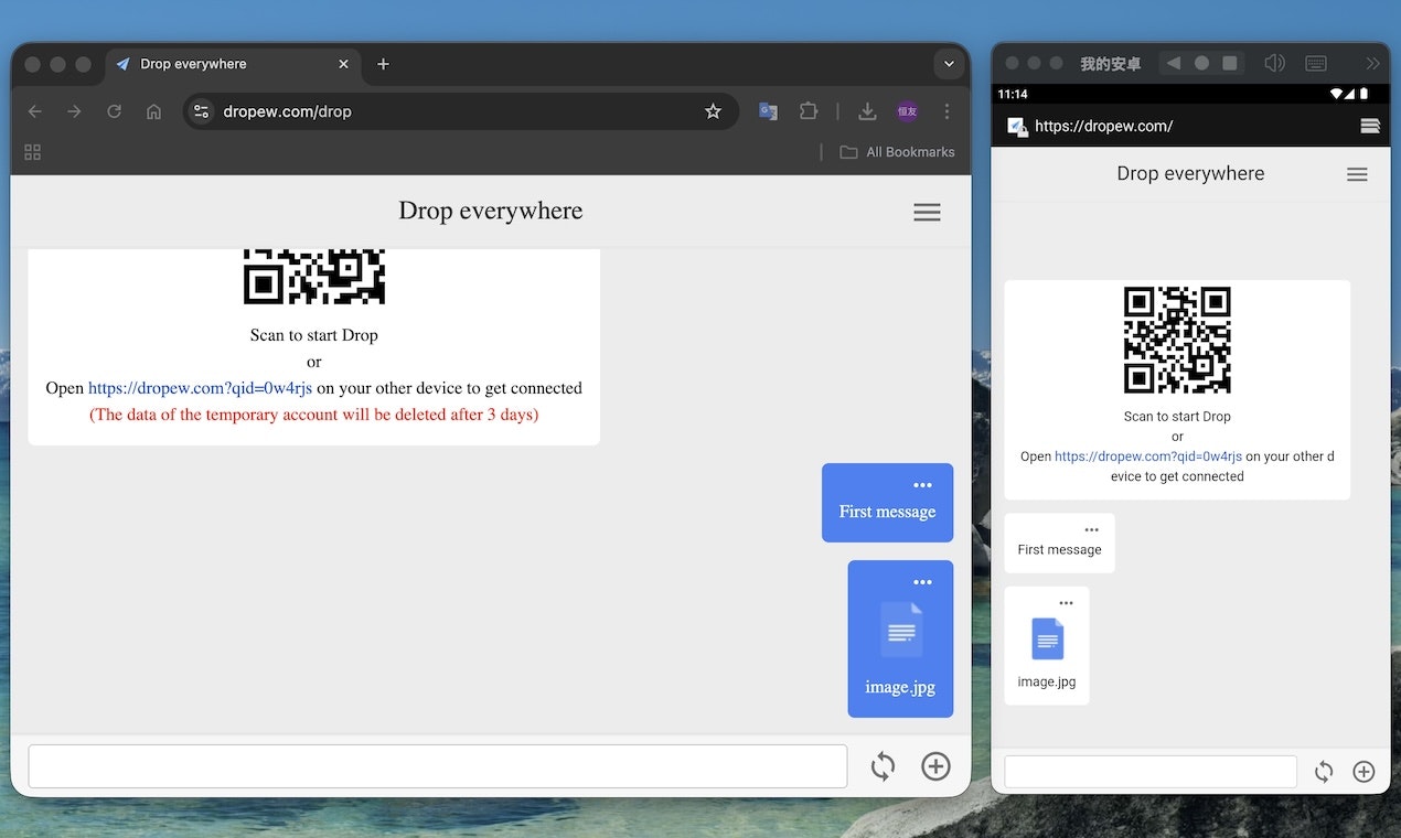 Drop everywhere - Screenshot 2 showing product features and functionality