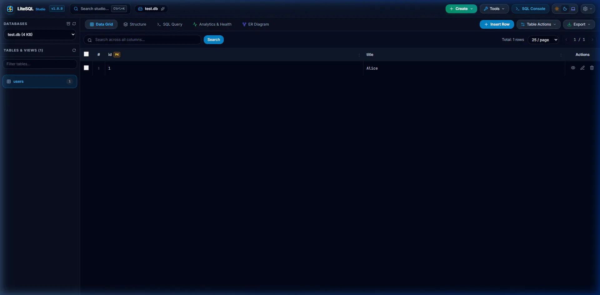 LiteSQL Studio gallery image