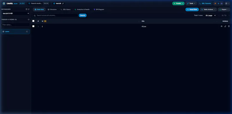 LiteSQL Studio screenshot 3