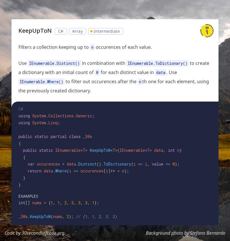 30 seconds of C# gallery image