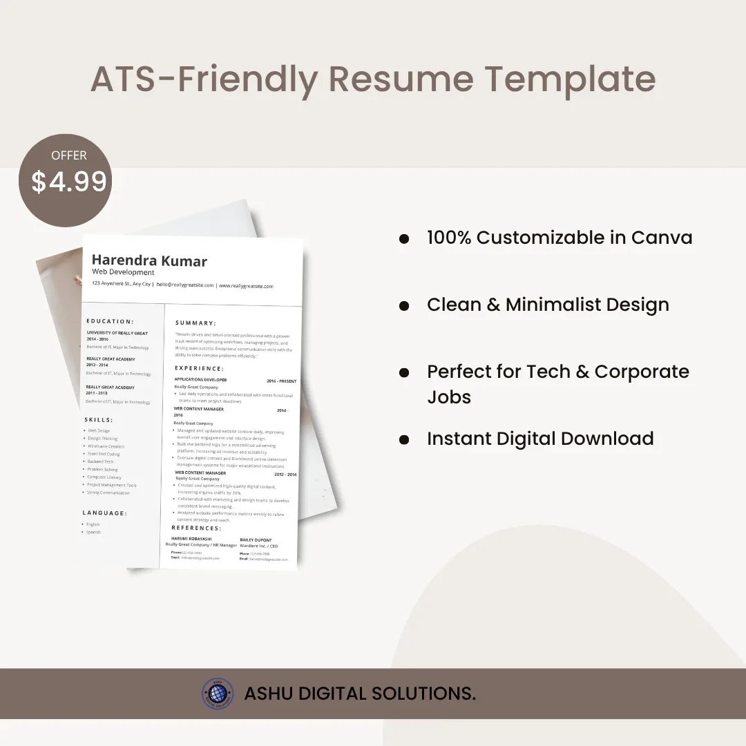 Minimalist ATS Resume Template