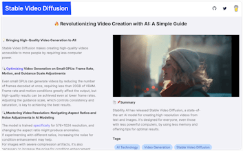StableDiffusion Video Insights Hub gallery image