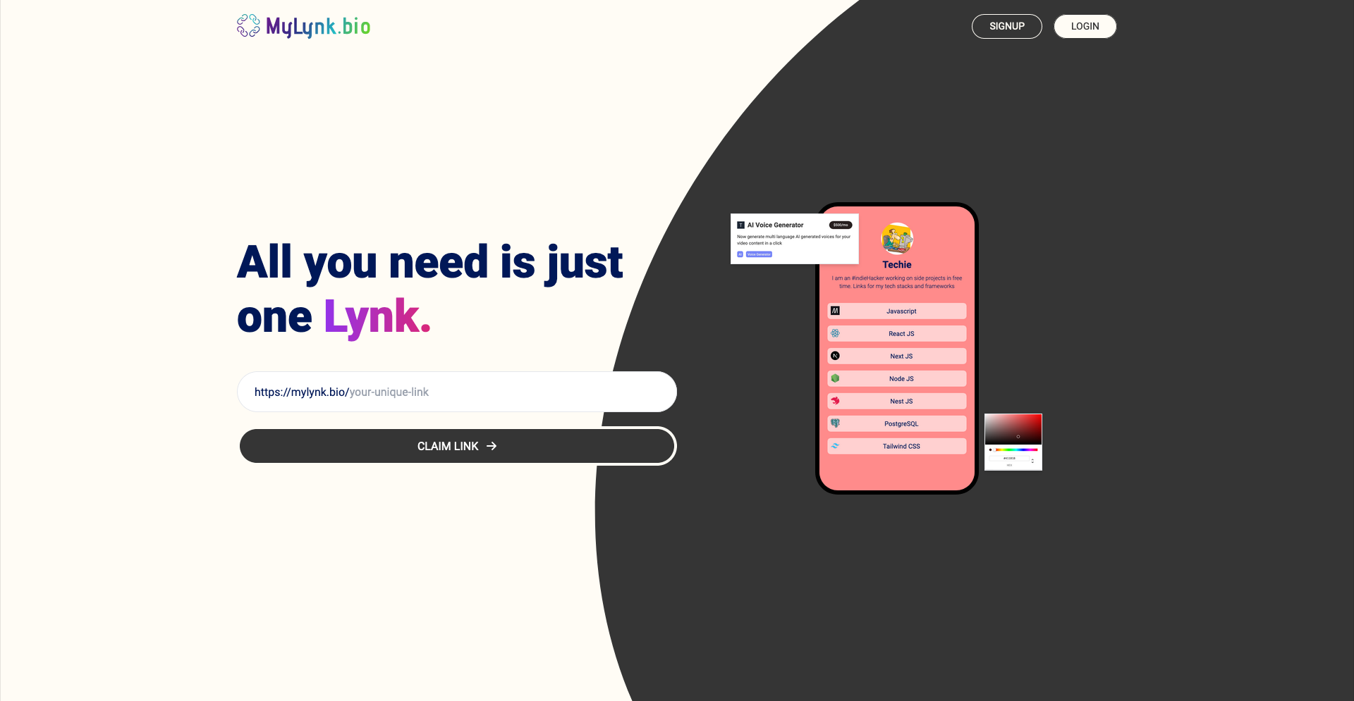 Mylynk.bio - Tambahkan permulaan anda di Bio media 1