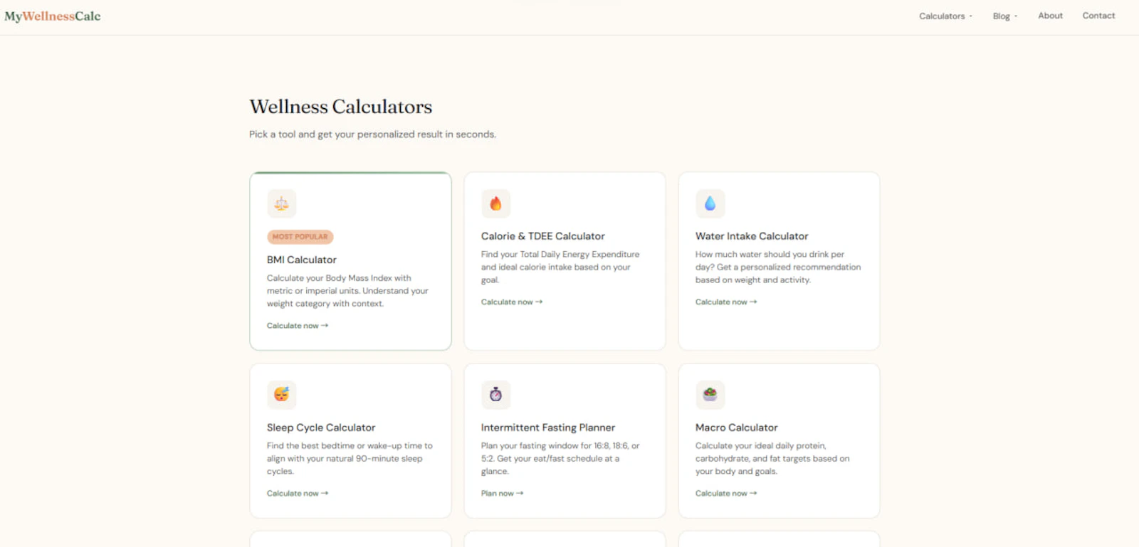 My Wellness Calc screenshot 2