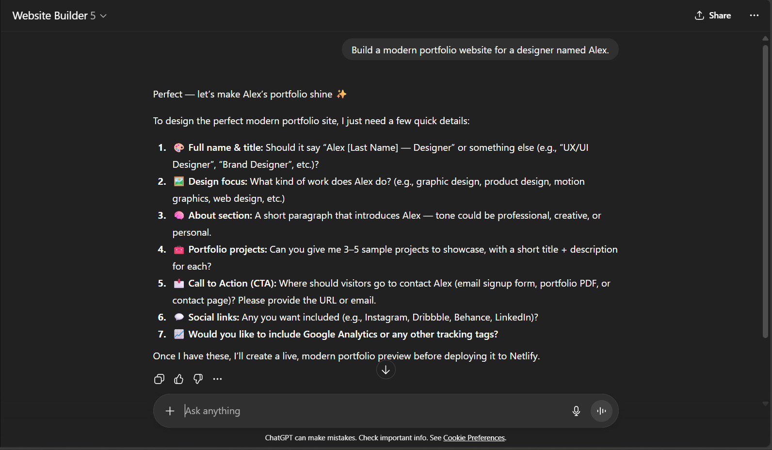 Website Builder GPT gallery image