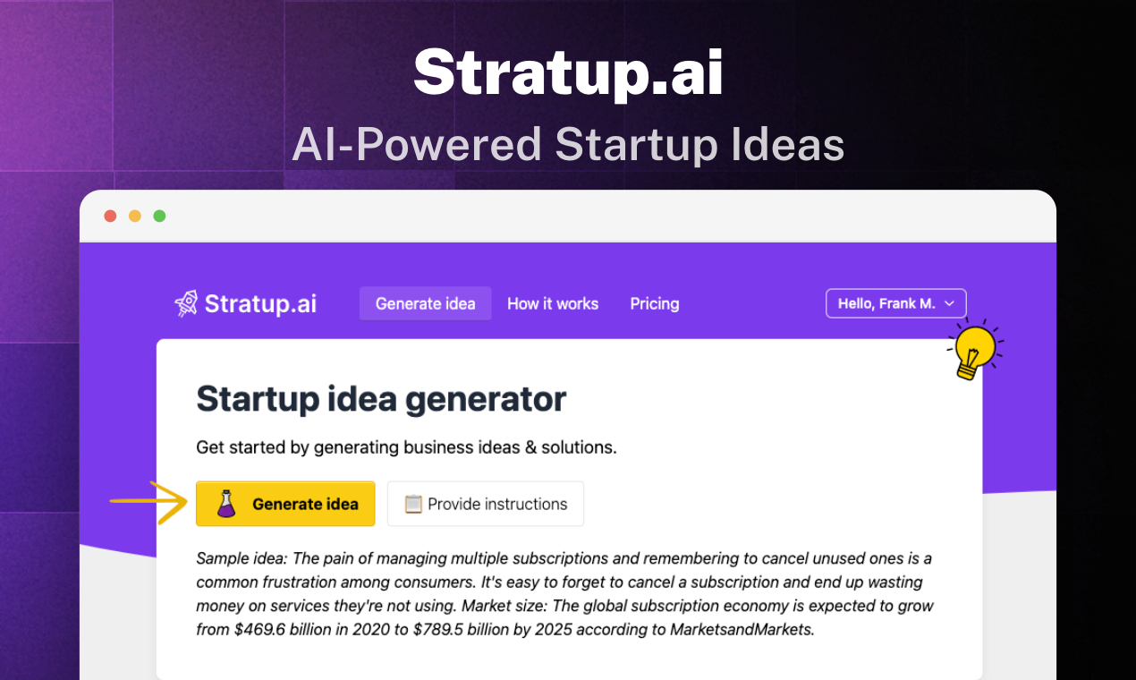 Stratup.ai - Generador de ideas de inicio y socio estratégico con AI media 1