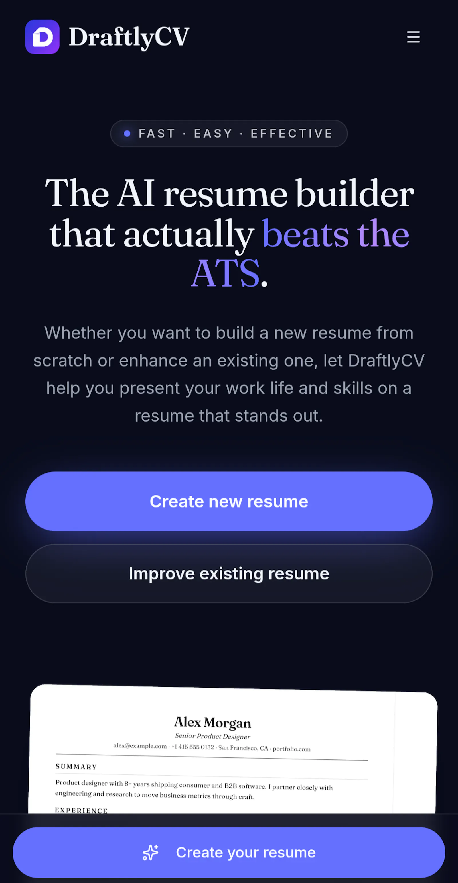 DraftlyCV screenshot 2
