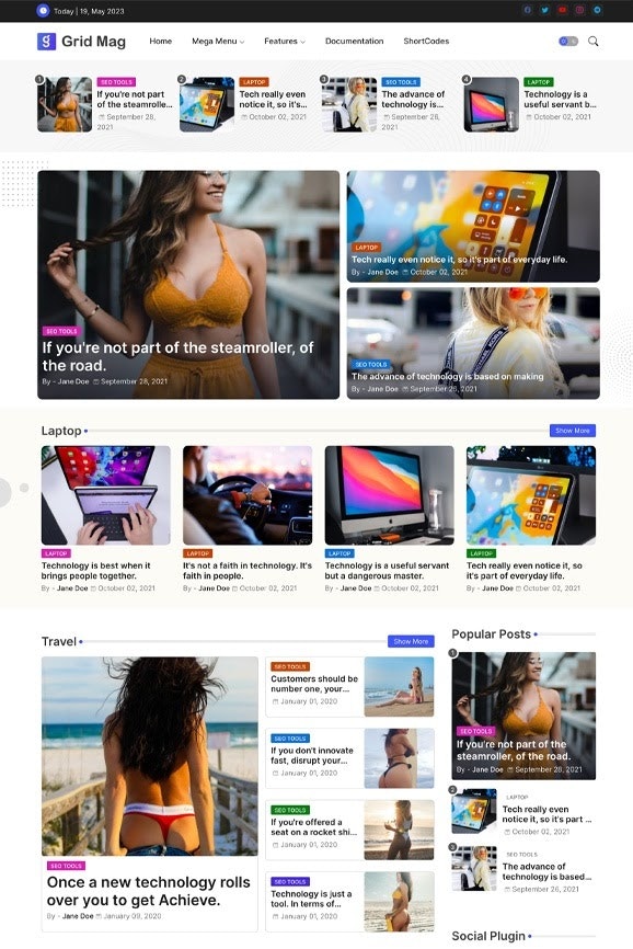 Templat blogger grid mag media 2