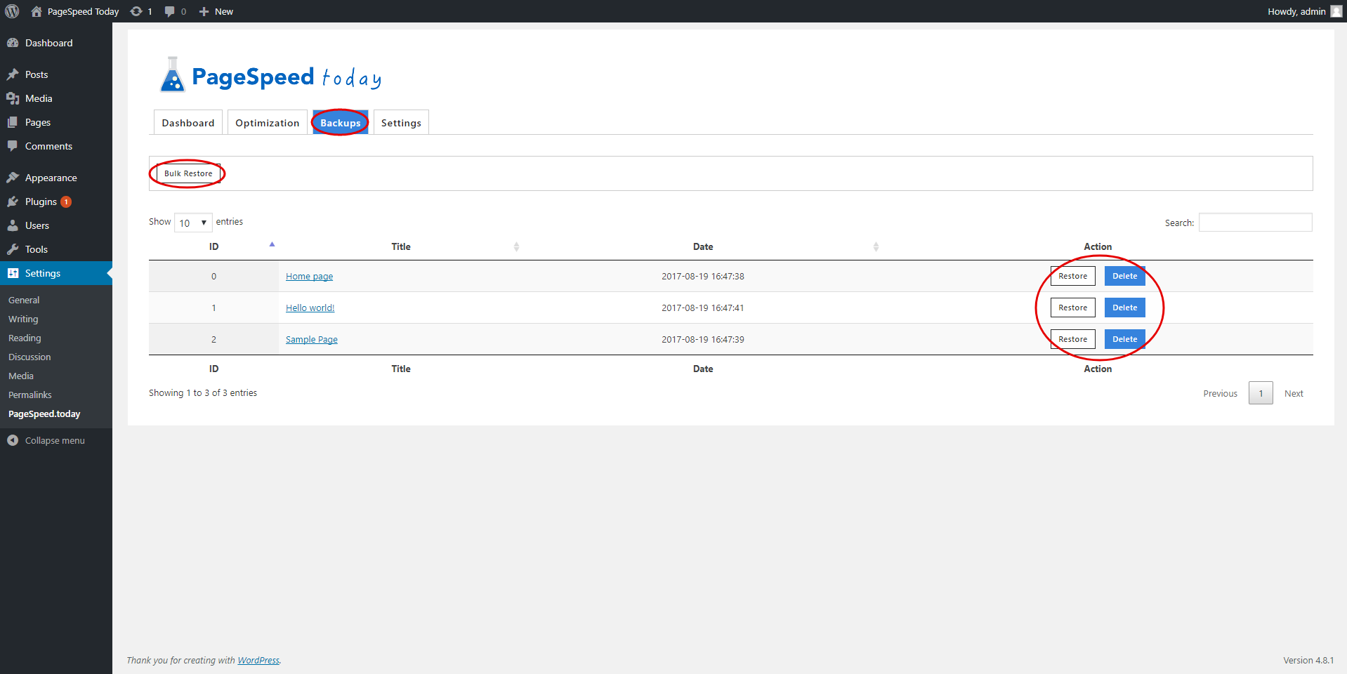 PageSpeed.Today WordPress Optimization Plugin gallery image
