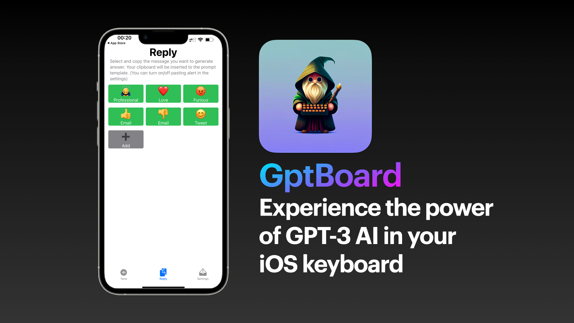 Tablero de gtp - Experimente el poder de GPT-3 AI en su teclado iOS media 2