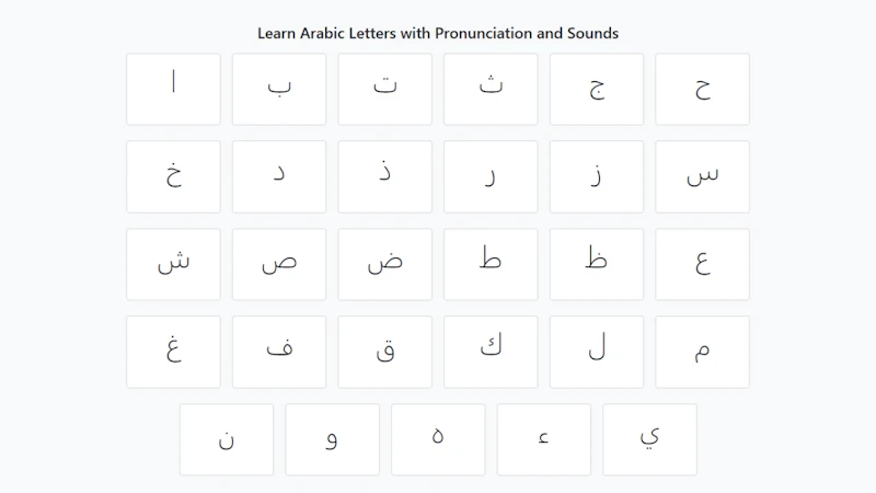 Arabic Letters Learning App screenshot 1