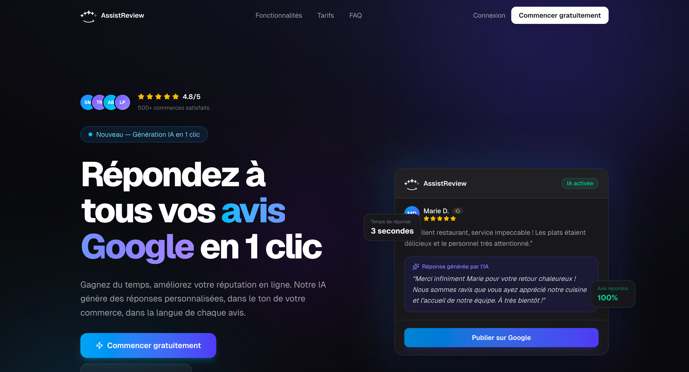 AssistReview : avis Google IA en 1 clic gallery image