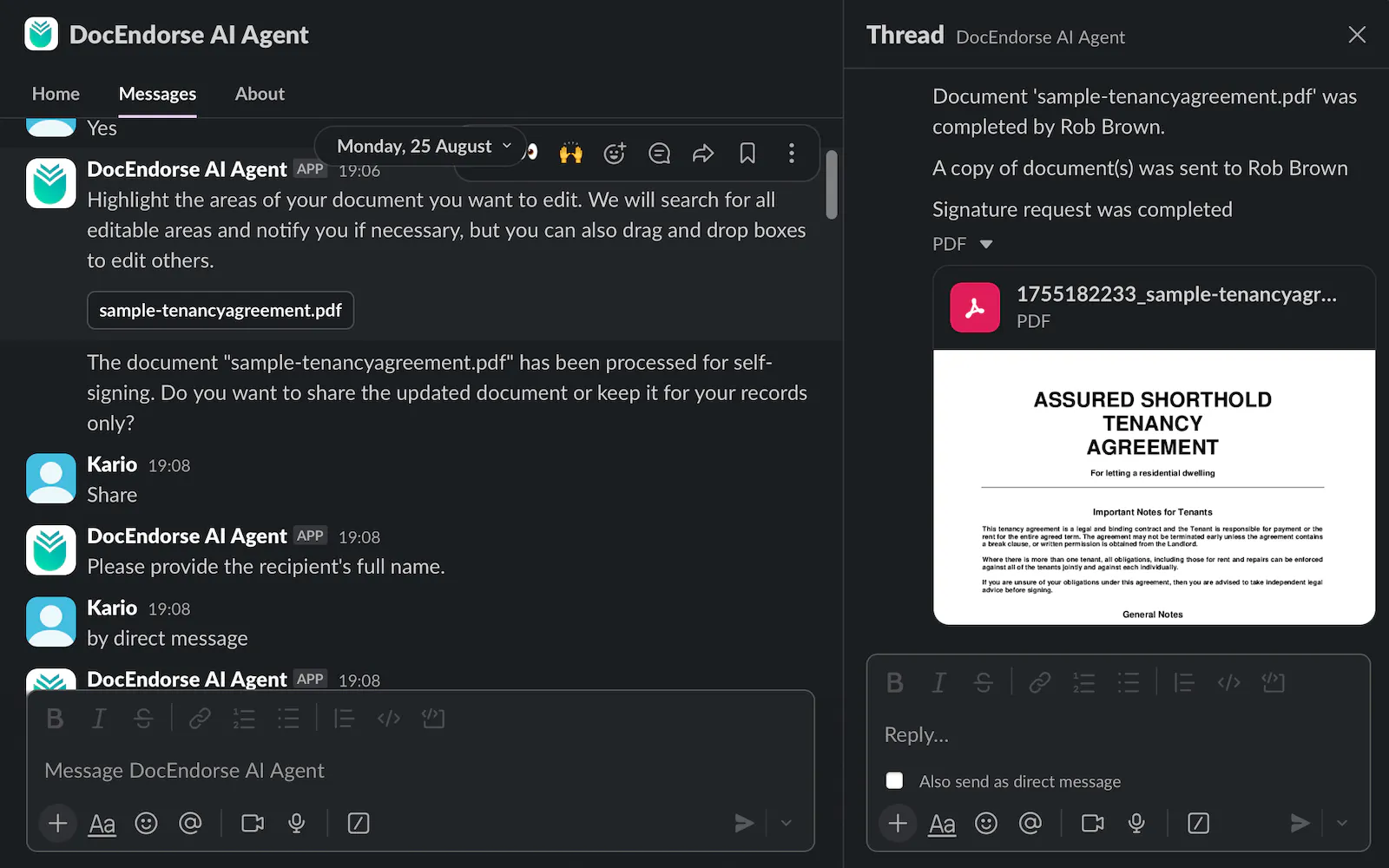 DocEndorse AI Agent For Slack gallery image