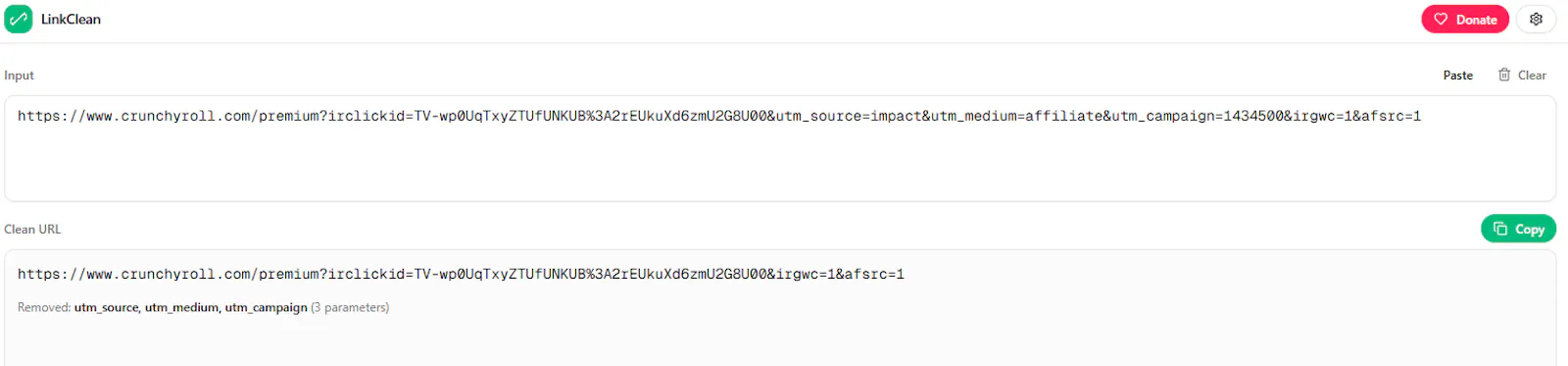LinkClean screenshot 1