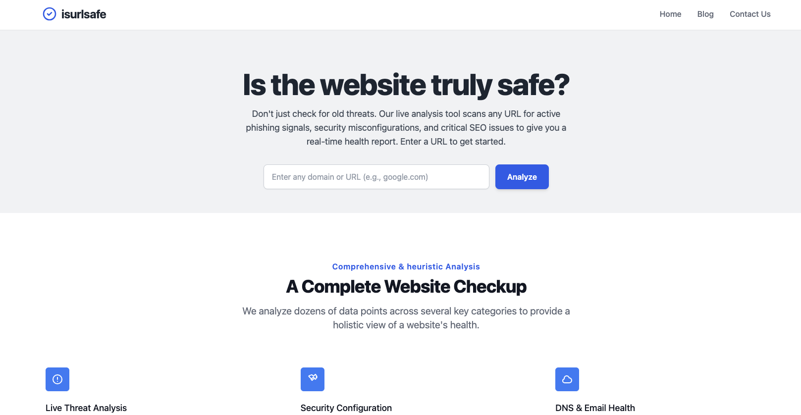وسائط isurlsafe.com - محلل الموقع للكشف عن التهديدات الحية والأمن. 2