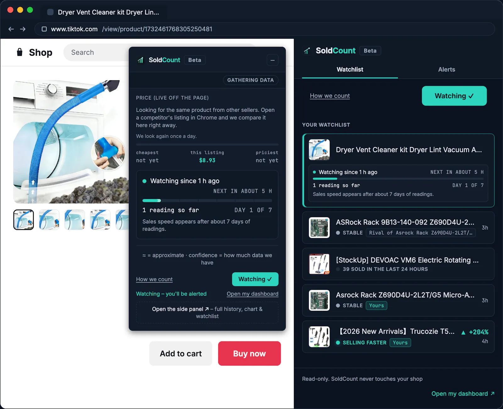 SoldCount screenshot 2