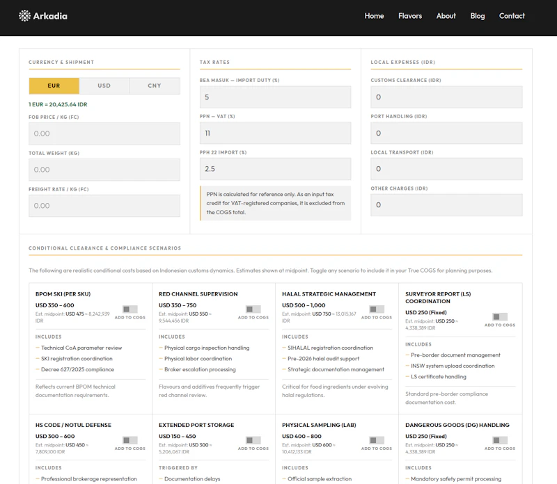 Indonesia Import COGS Calculator screenshot 1