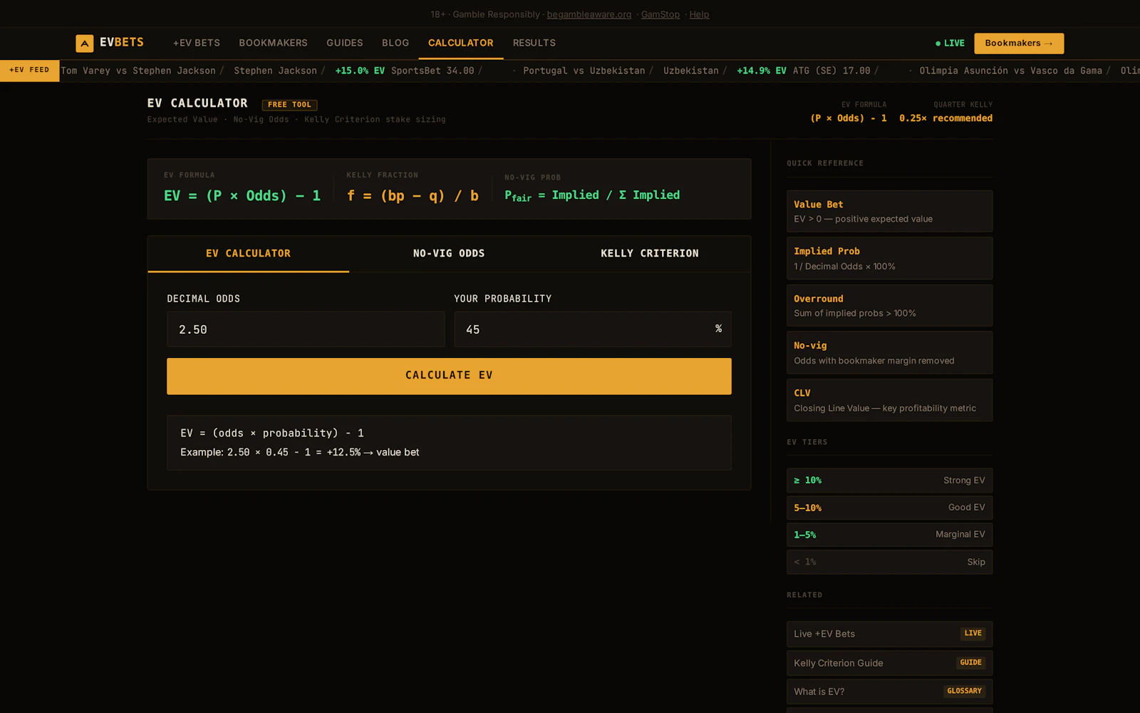 EVBets screenshot 2