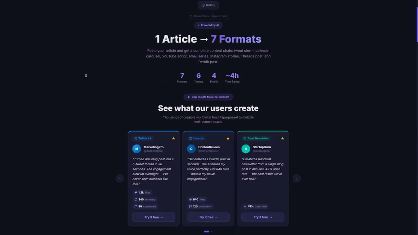 AI Content Repurposer screenshot 1 (video preview)