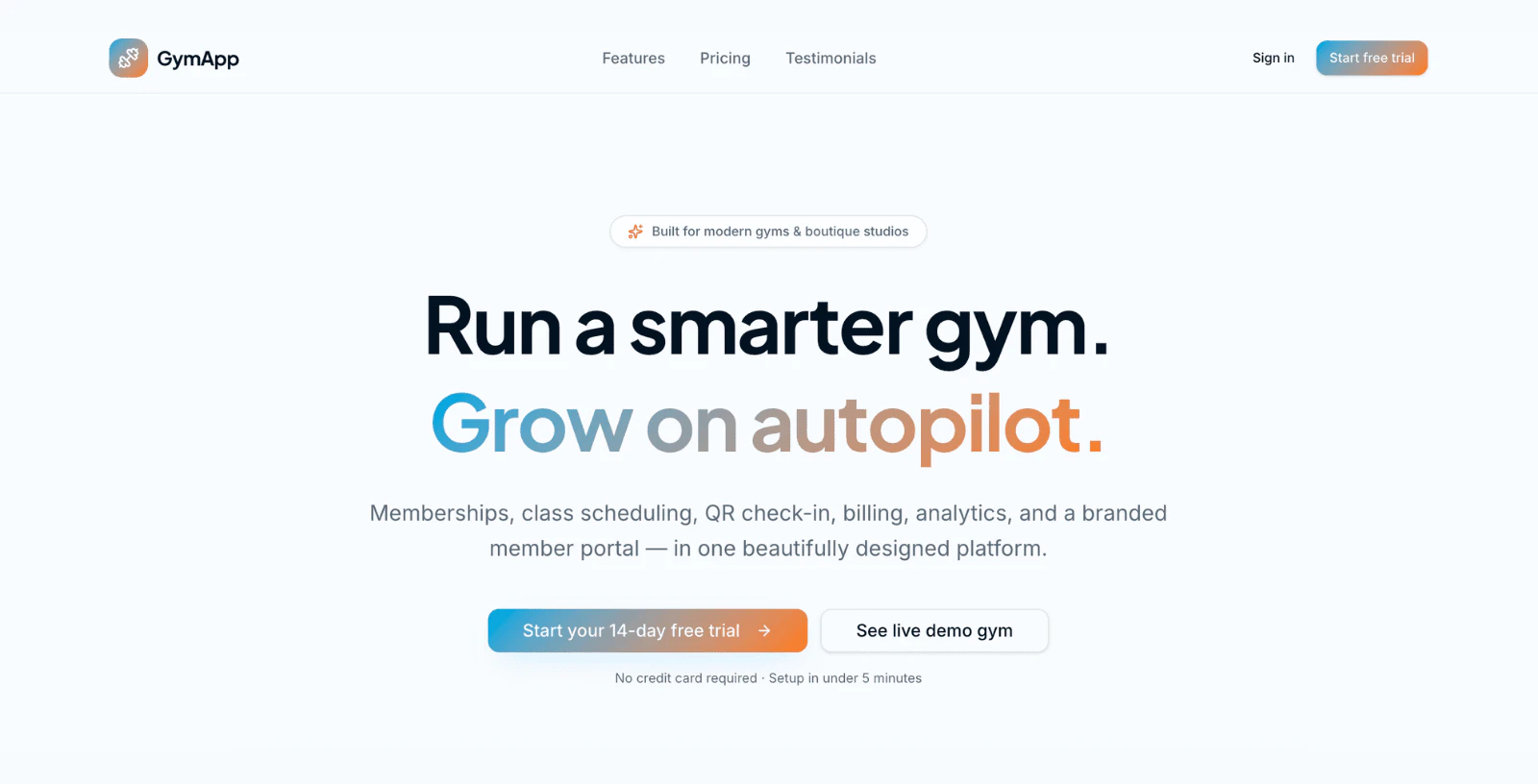GymApp screenshot 1