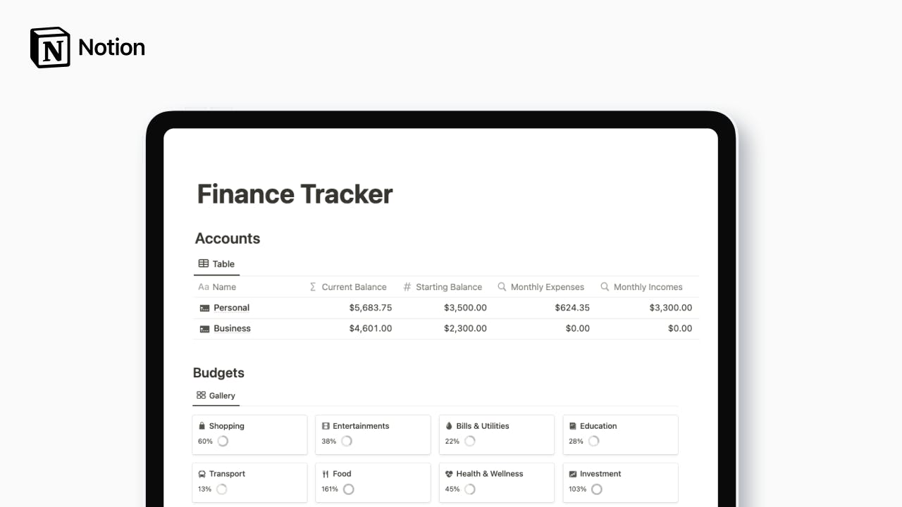 Notion Finance Tracker 2.0 media 2