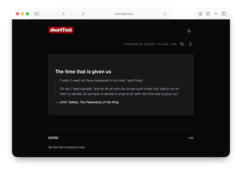 shortText screenshot 4