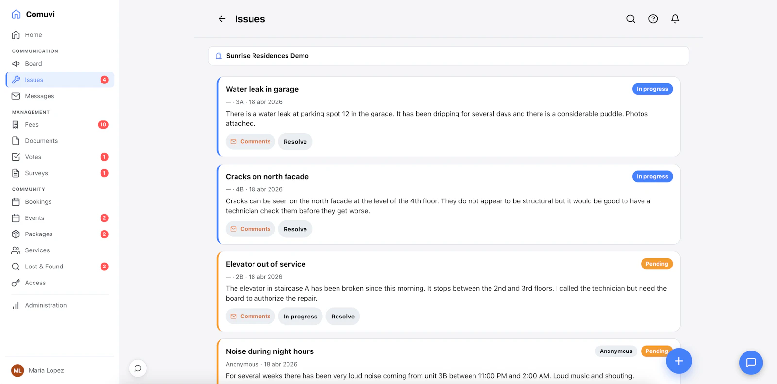 Comuvi — Community living, organized  screenshot 3