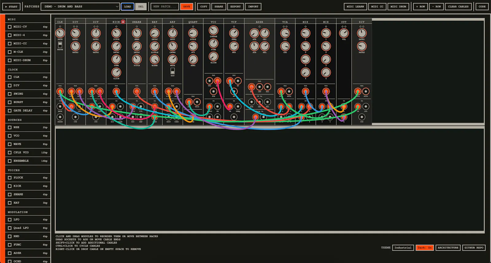 Eurorack JS screenshot 5