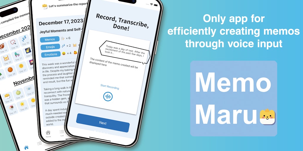 MemoMaru - Instant Voice Memos with Auto-Emojis & Categories | Product Hunt
