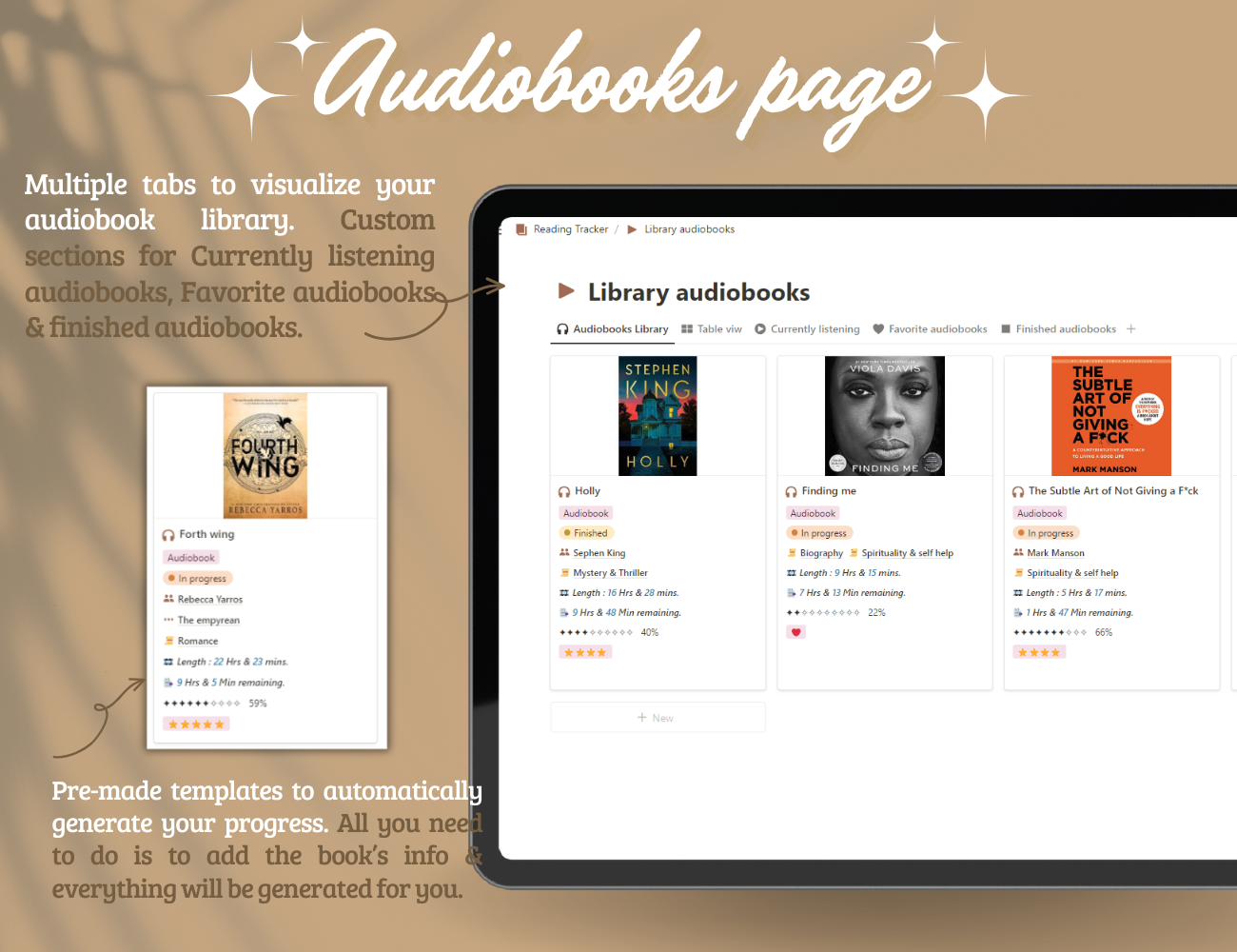 Notion reading tracker gallery image