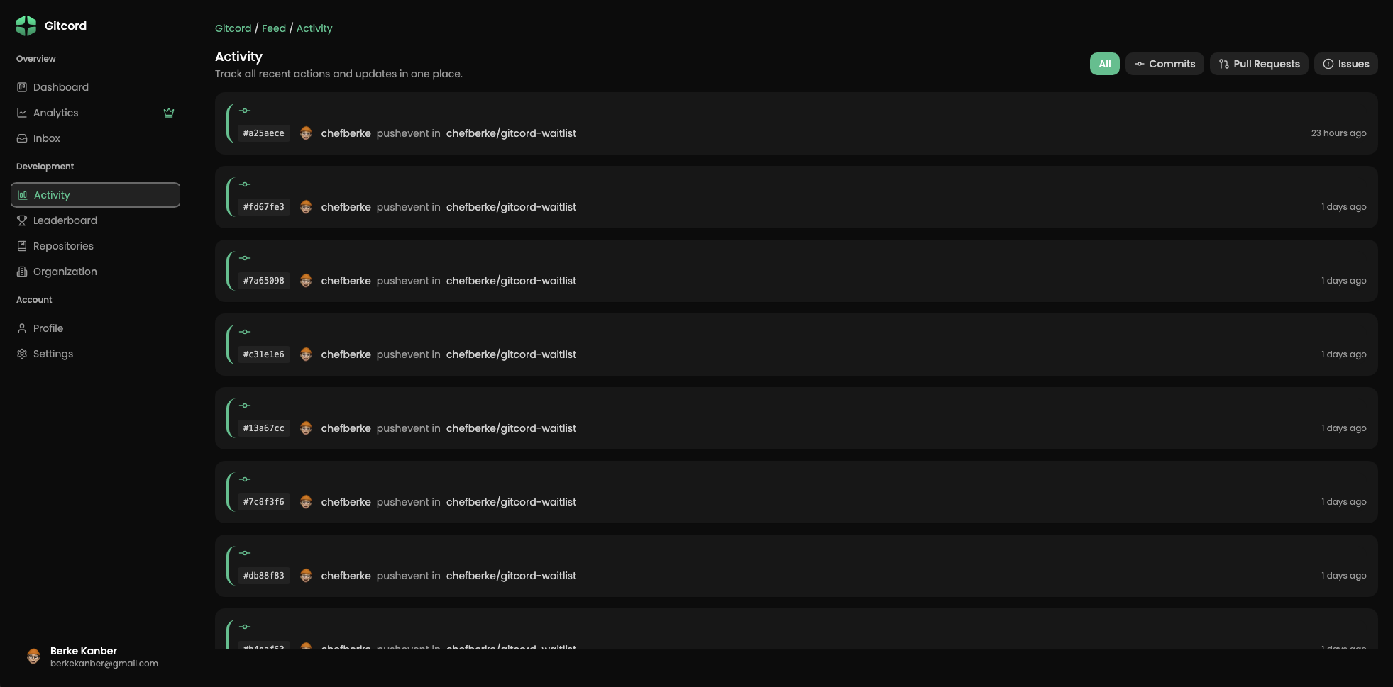 Gitcord - Sadece işe yarayan temiz, basit github analitiği medya 3
