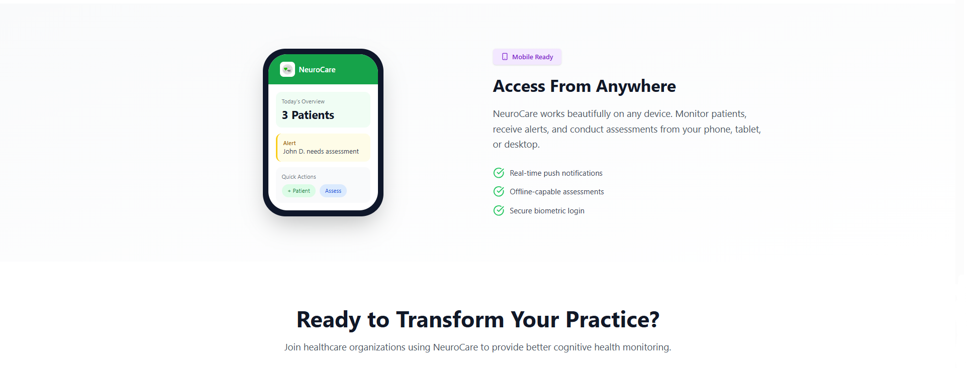 NeuroCare - Screenshot 4 showing product features and functionality