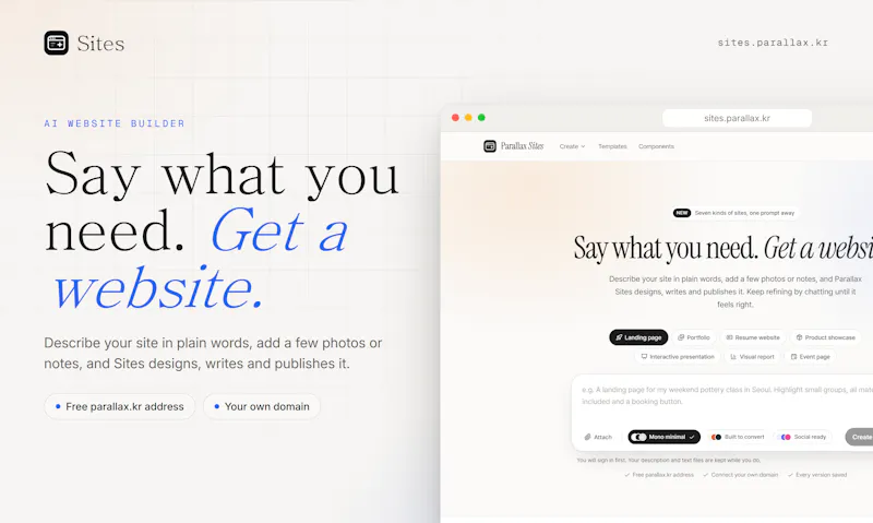 Parallax Sites screenshot 1