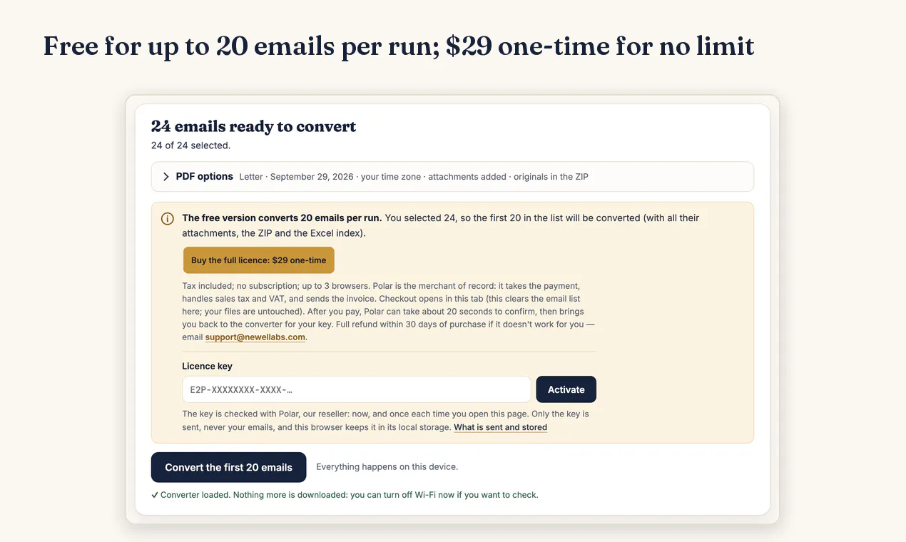 Email Archive to PDF gallery image