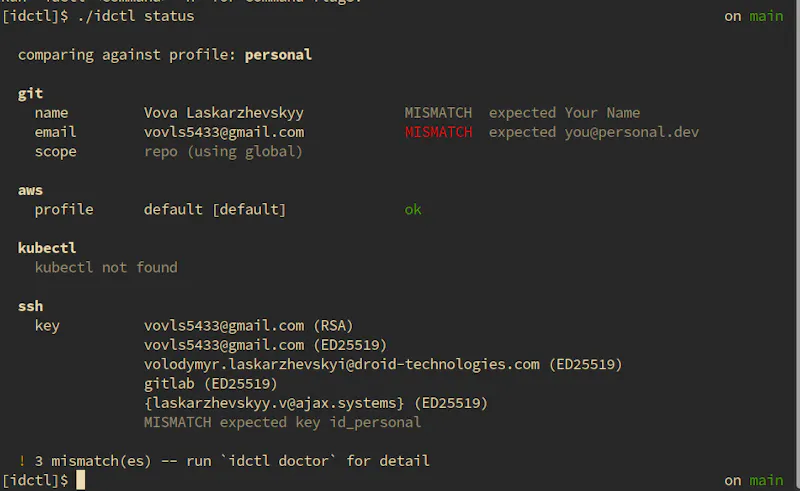 Idctl screenshot 2