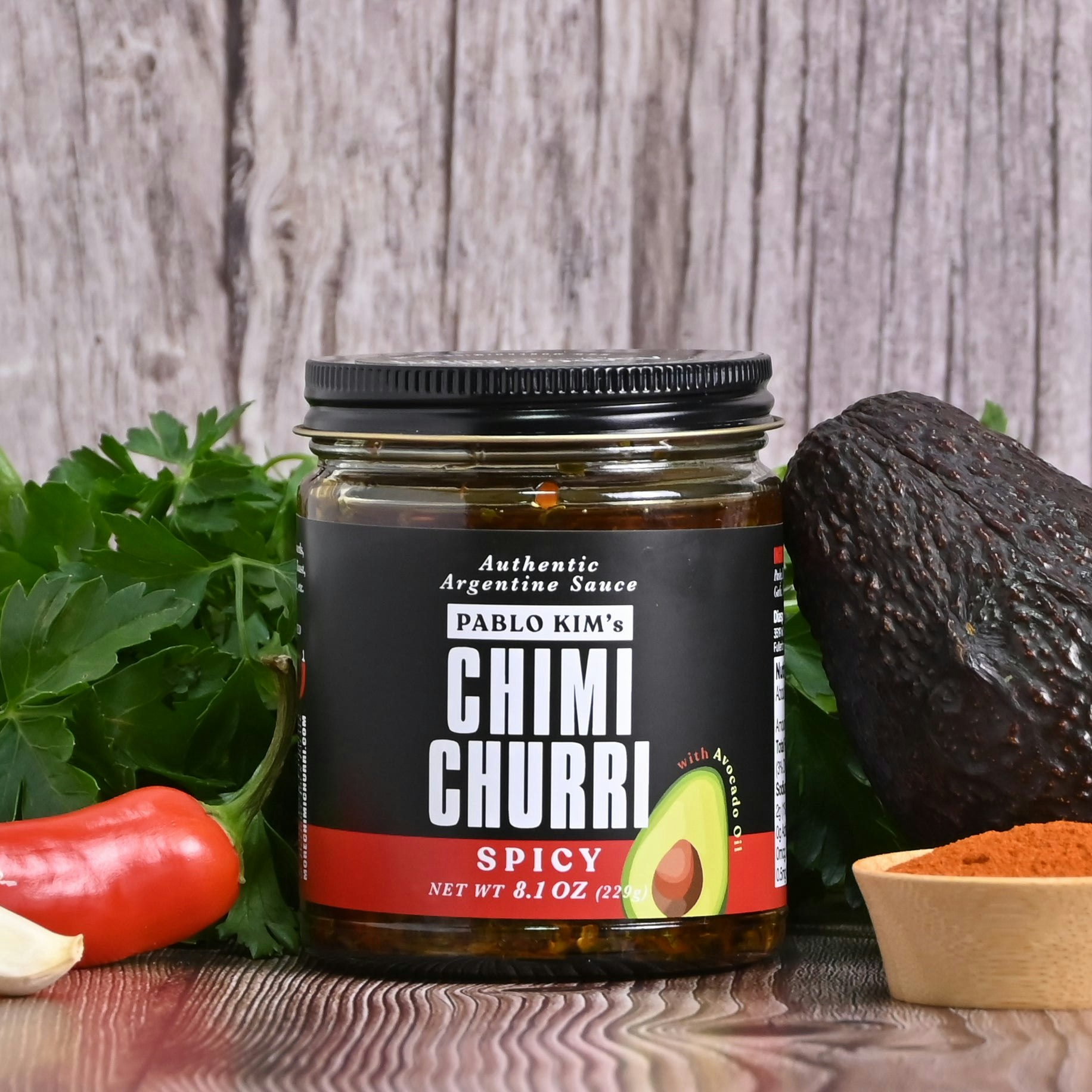 Média Chimichurri épicé avec de l'huile d'avocat 8oz - Chimichurri à l'huile d'avocat, Chimichurri épicé 1