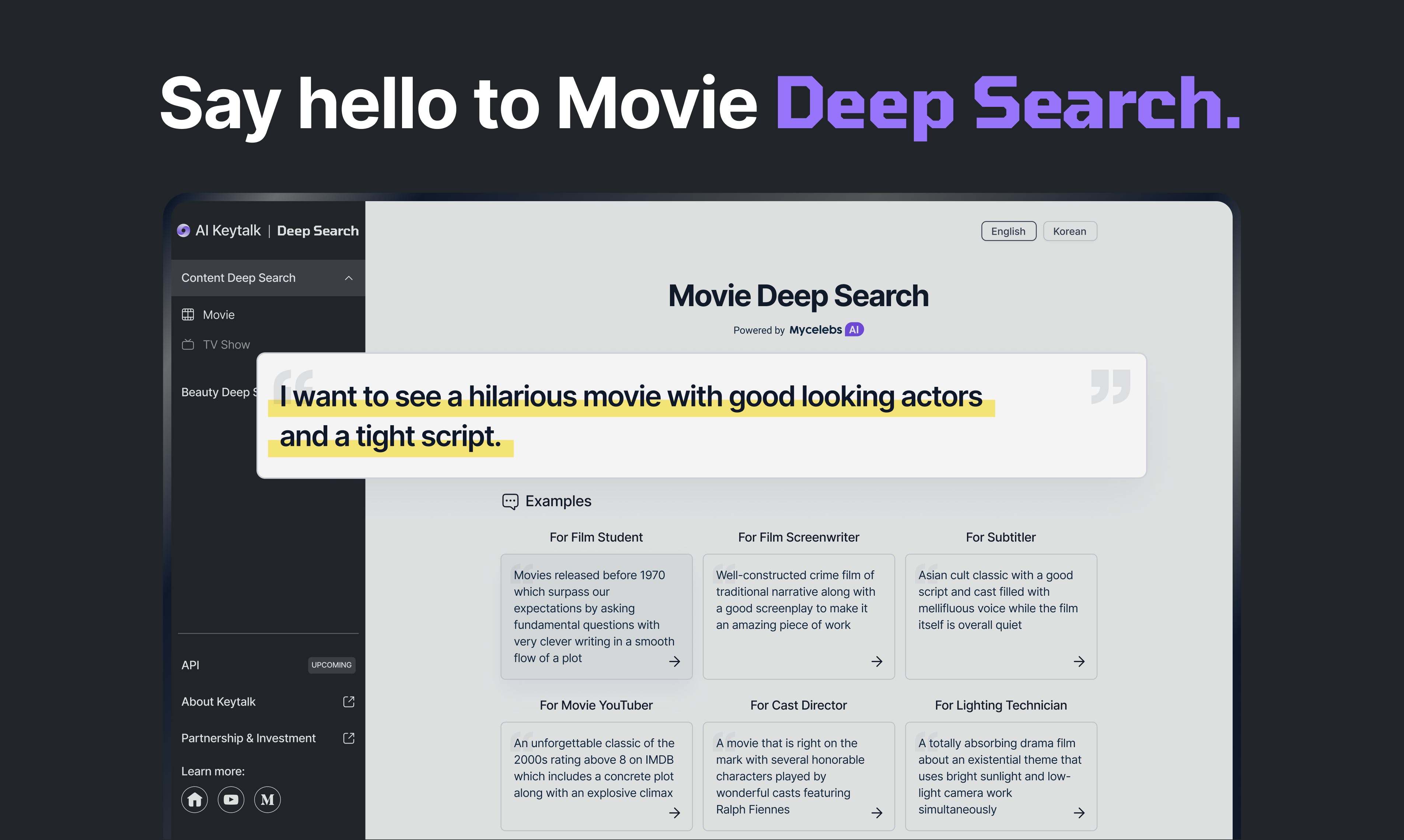 Movie Deep Search by AI Keytalk media 2