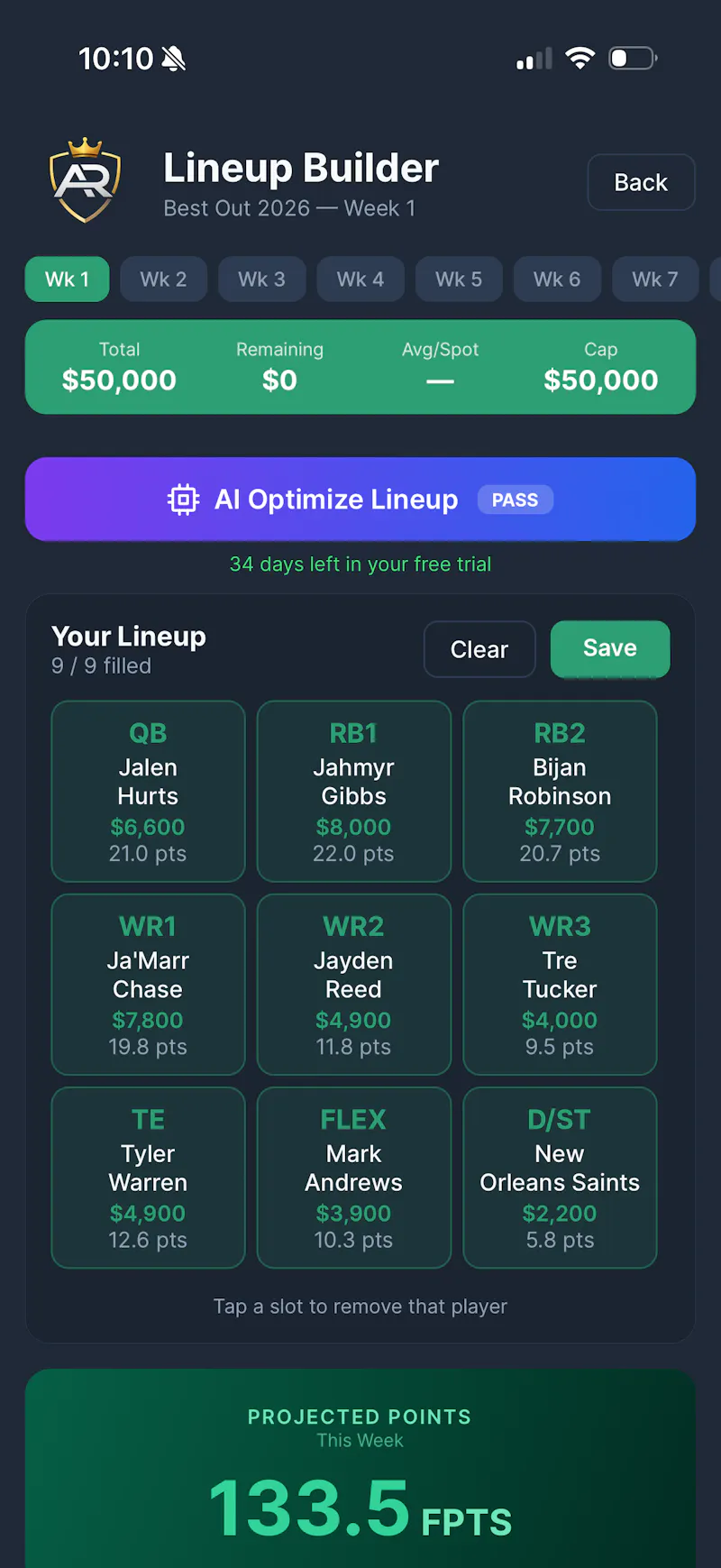ArchRivals Fantasy Football App screenshot 9