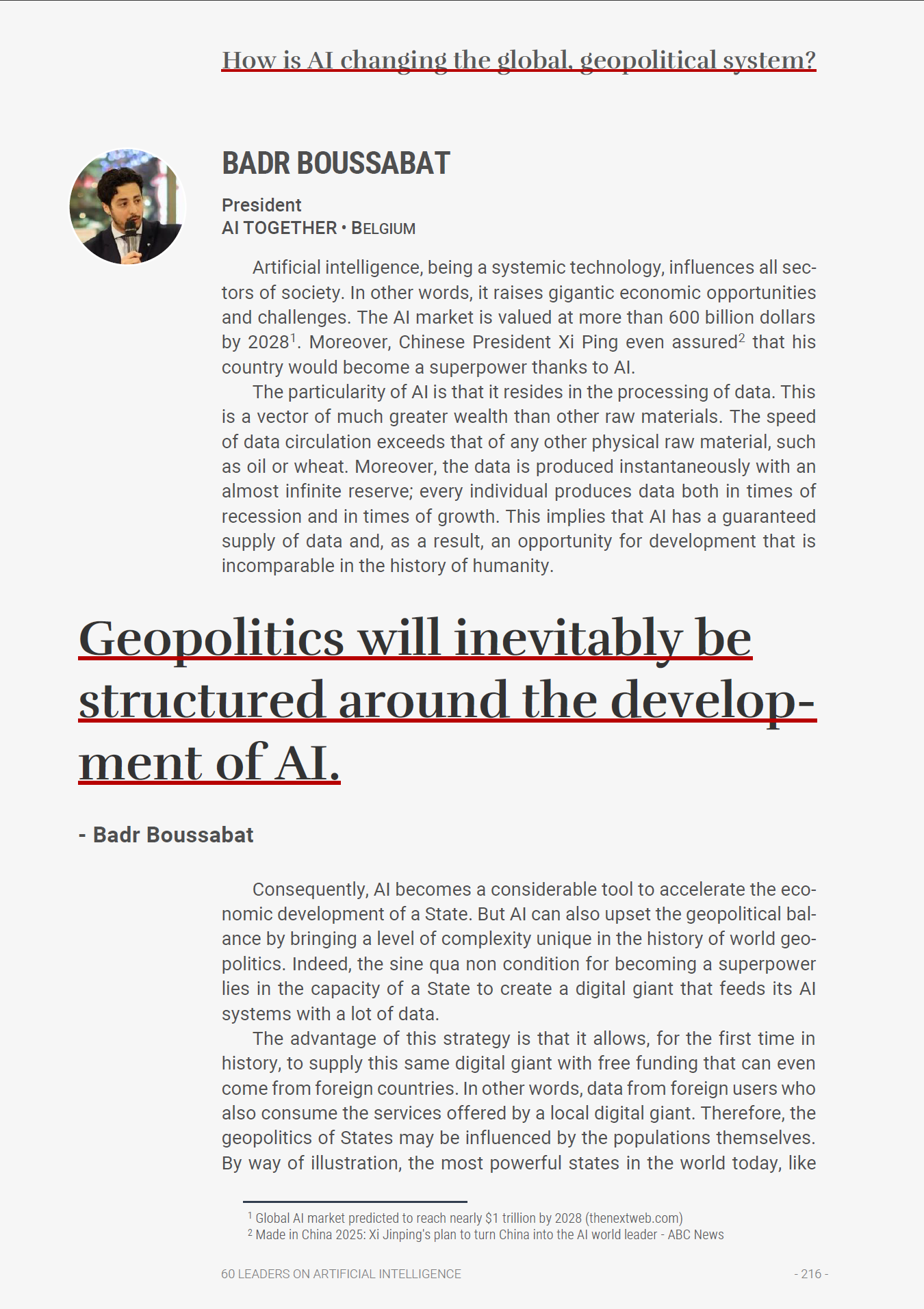 60 LEADERS ON ARTIFICIAL INTELLIGENCE - From Algorithms to Ethics. A holistic view of AI media 35