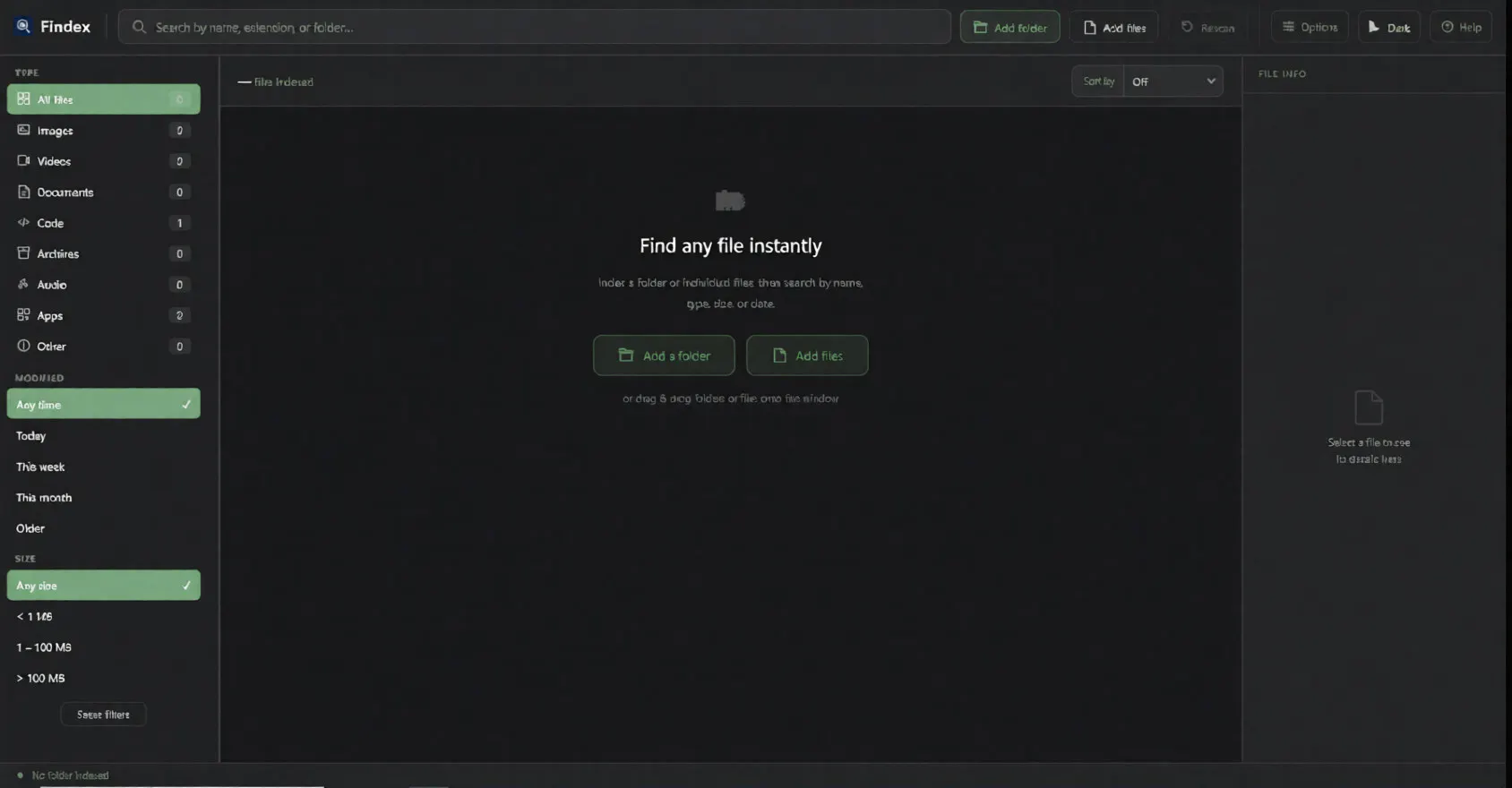 Findex — Local File Search · Aivorin gallery image