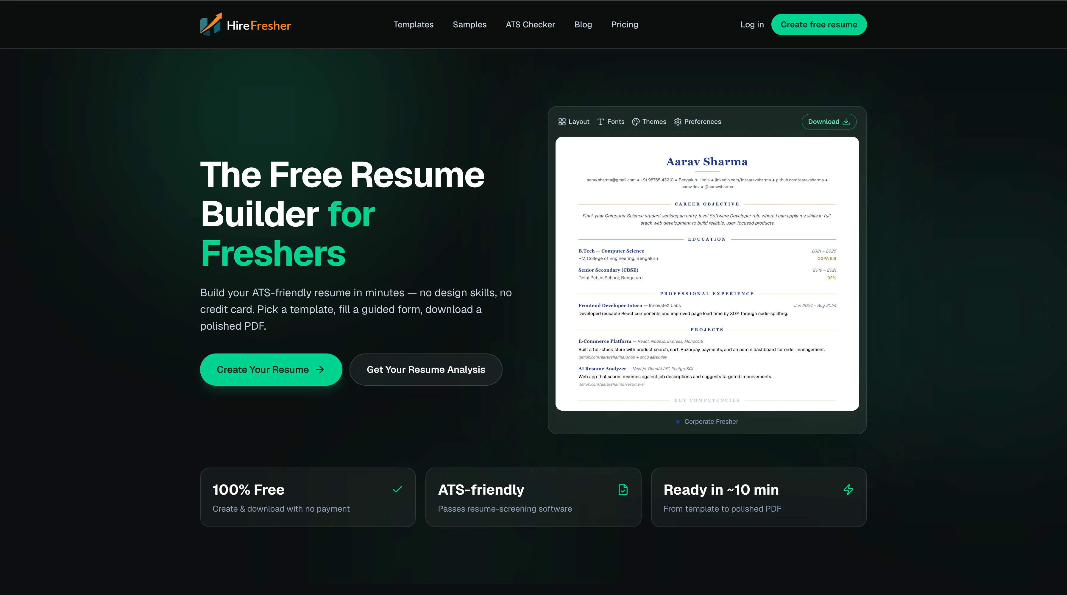 HireFresher — Free ATS gallery image