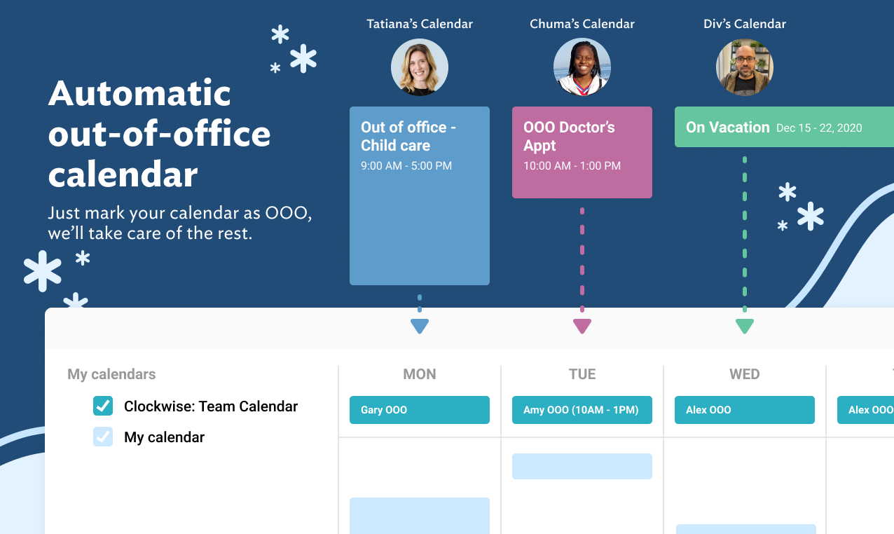 Automatic outofoffice calendar Just mark your calendar as OOO, we