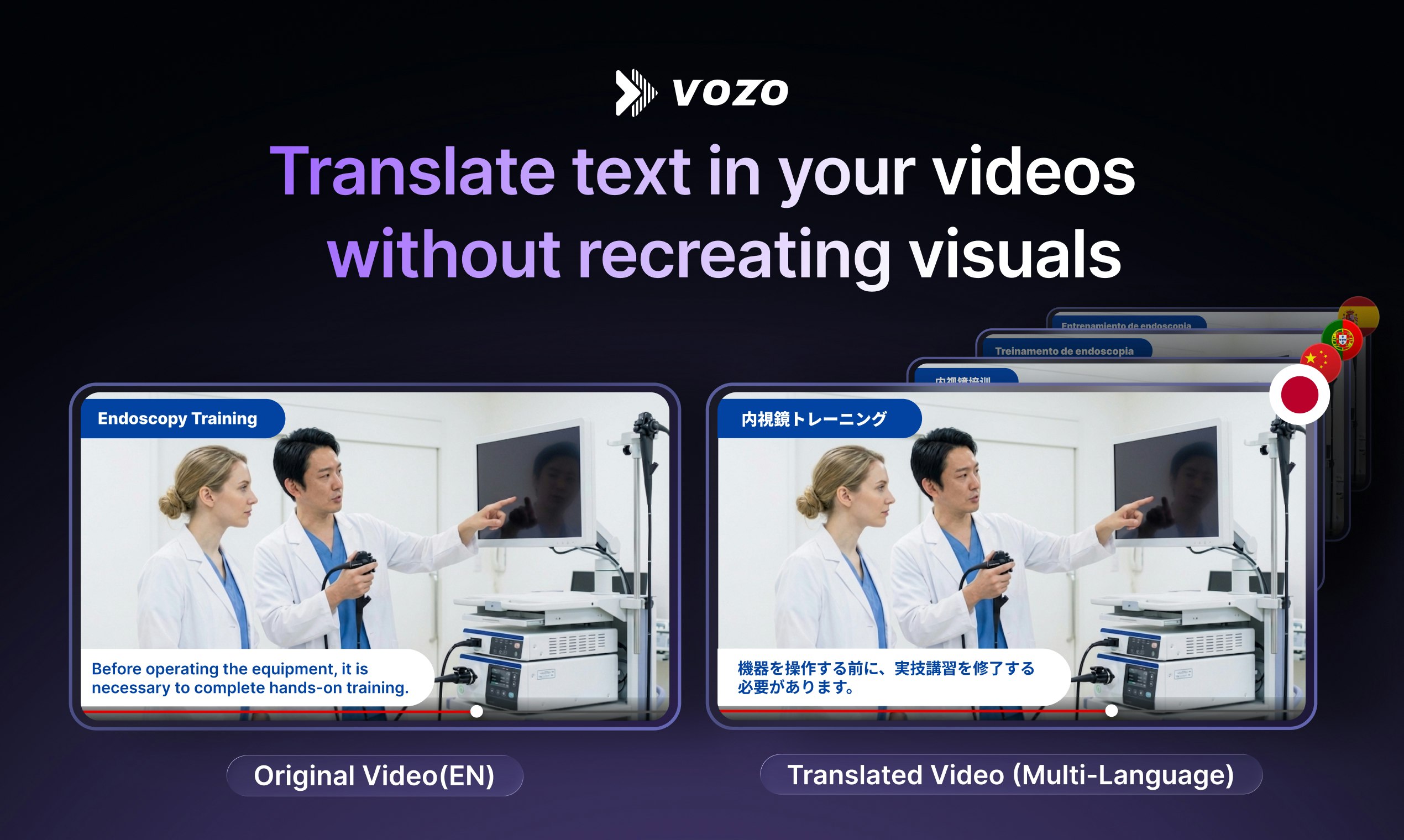 Visual Translate by Vozo - Main product screenshot demonstrating key features and user interface